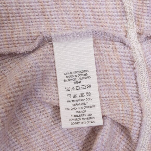 Free People We The Free Peplum Thermal Top Pink Lavender Long Sleeve Henley - Picture 13 of 14